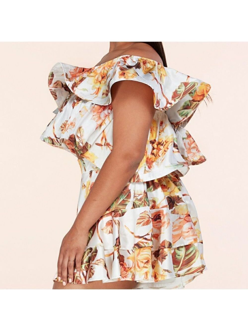 New Plus Size Floral Two-Piece Shorts Set by L’atise by Amy - Picture 5 of 10